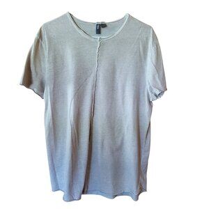 asos Distressed Look Short Sleeve Tee Large Oatmeal Color